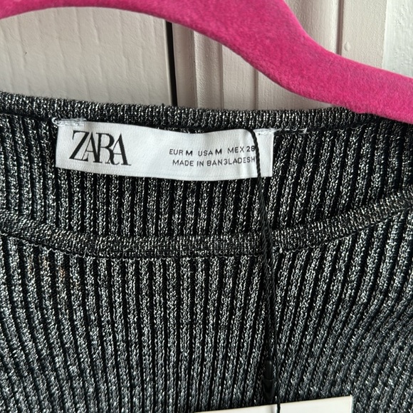 Zara NWT cropped long sleeve sparkly top. - Picture 5 of 7
